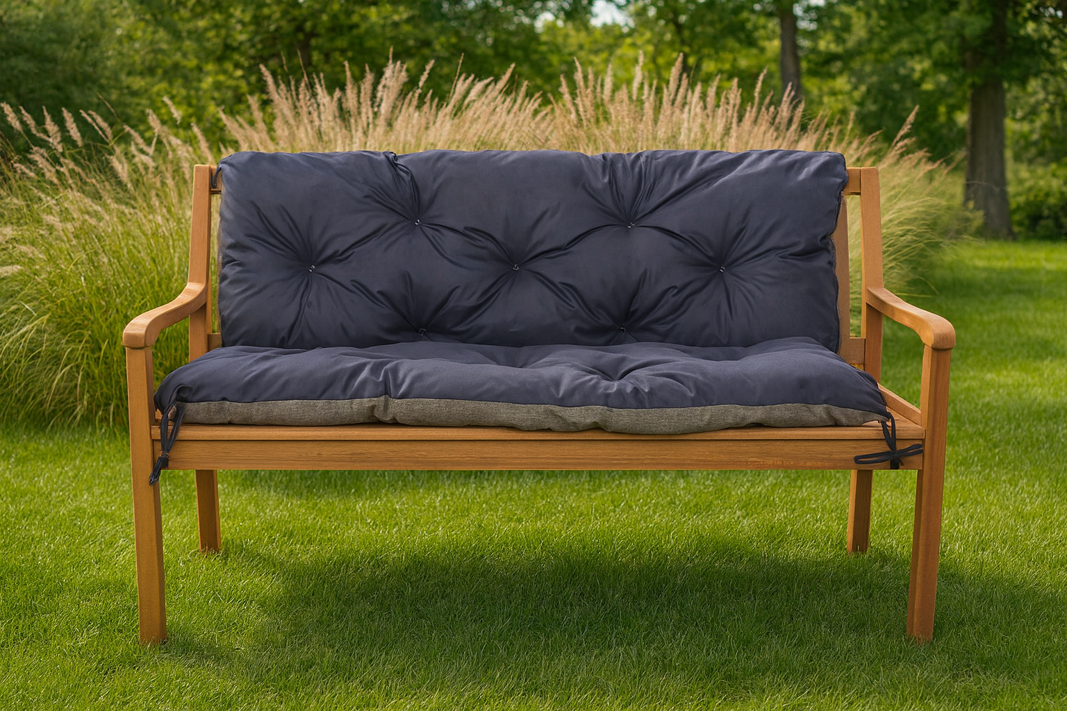 Coussin pour banc de jardin 120x60x50cm, coussin de jardin Bleu, coussin de banc extérieur, coussin de banc de jardin, coussin de balançoire - 3