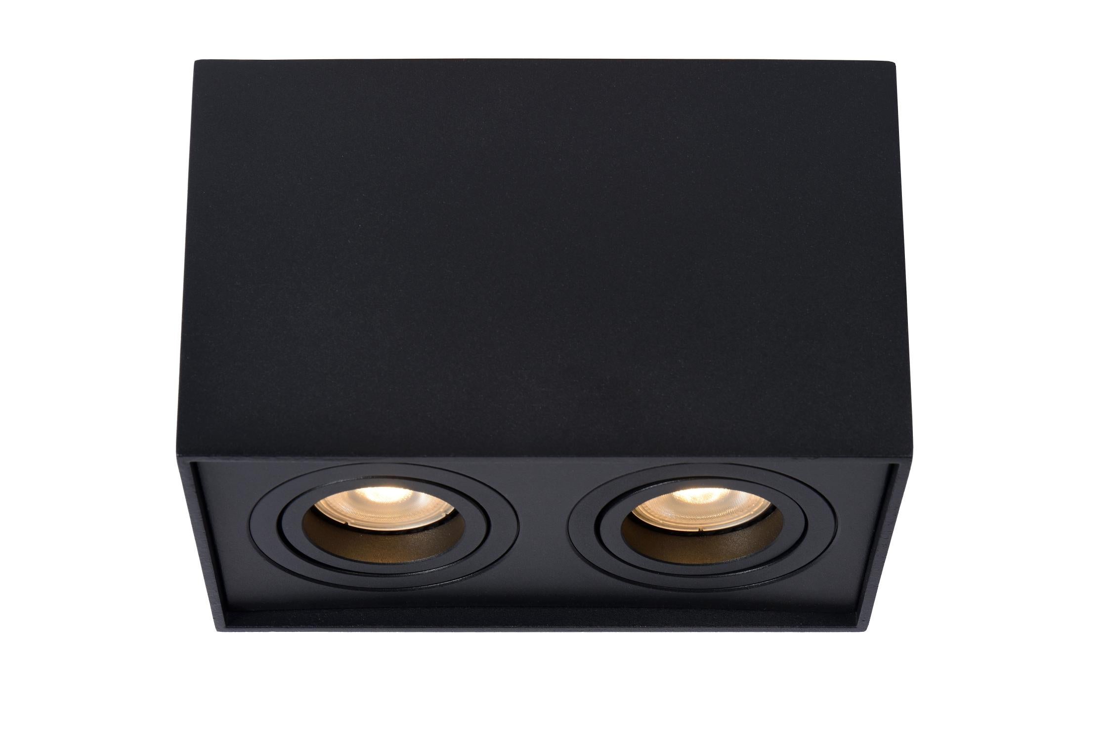 Reflektor sufitowy Spot TUBE czarny 2xGU10x42W wym: 12,5 x 18,5 x 9,6 cm IP20 Lucide