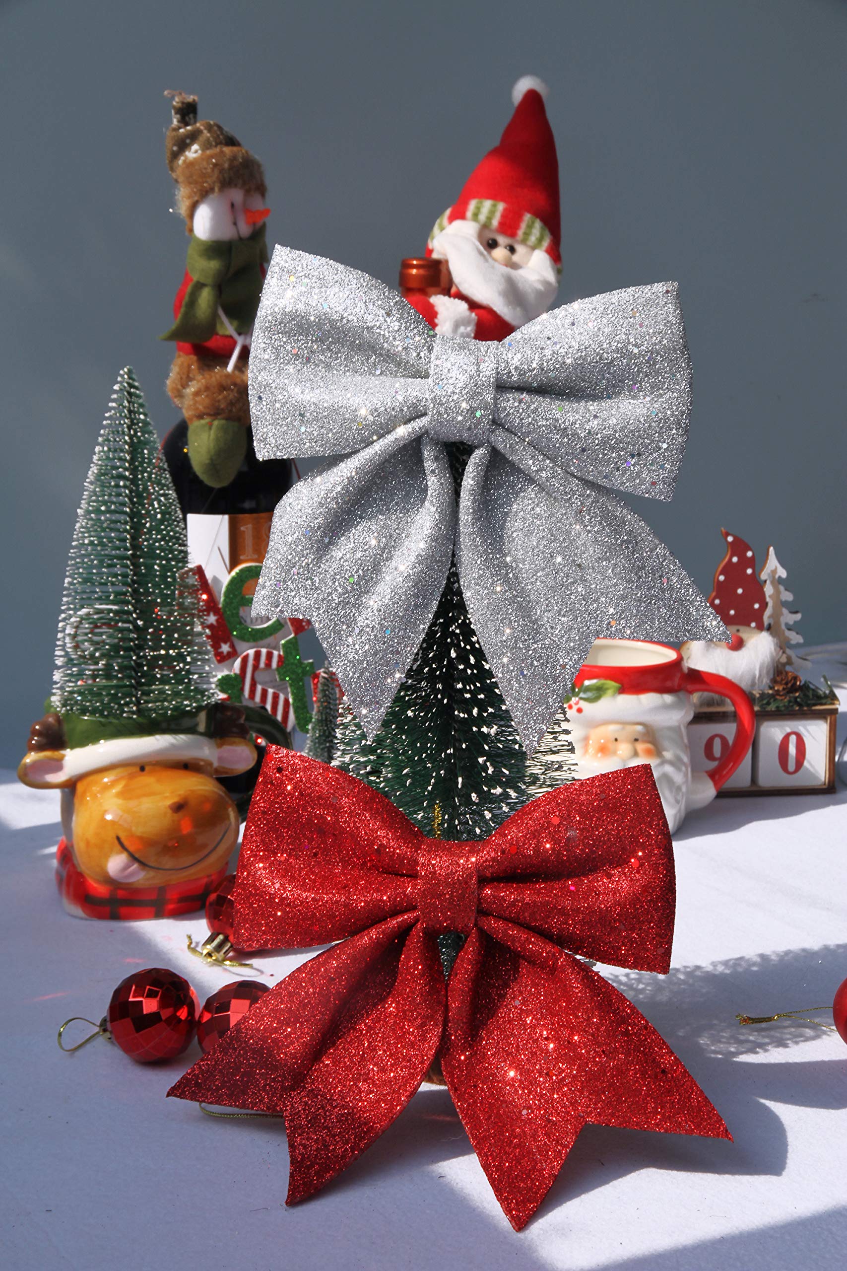 60 Fiocchi Di Natale Mini In Iuta E Poliestere 25mm | Piccoli Fiocchi Decorativi Per Albero Regali E Fai Da Te