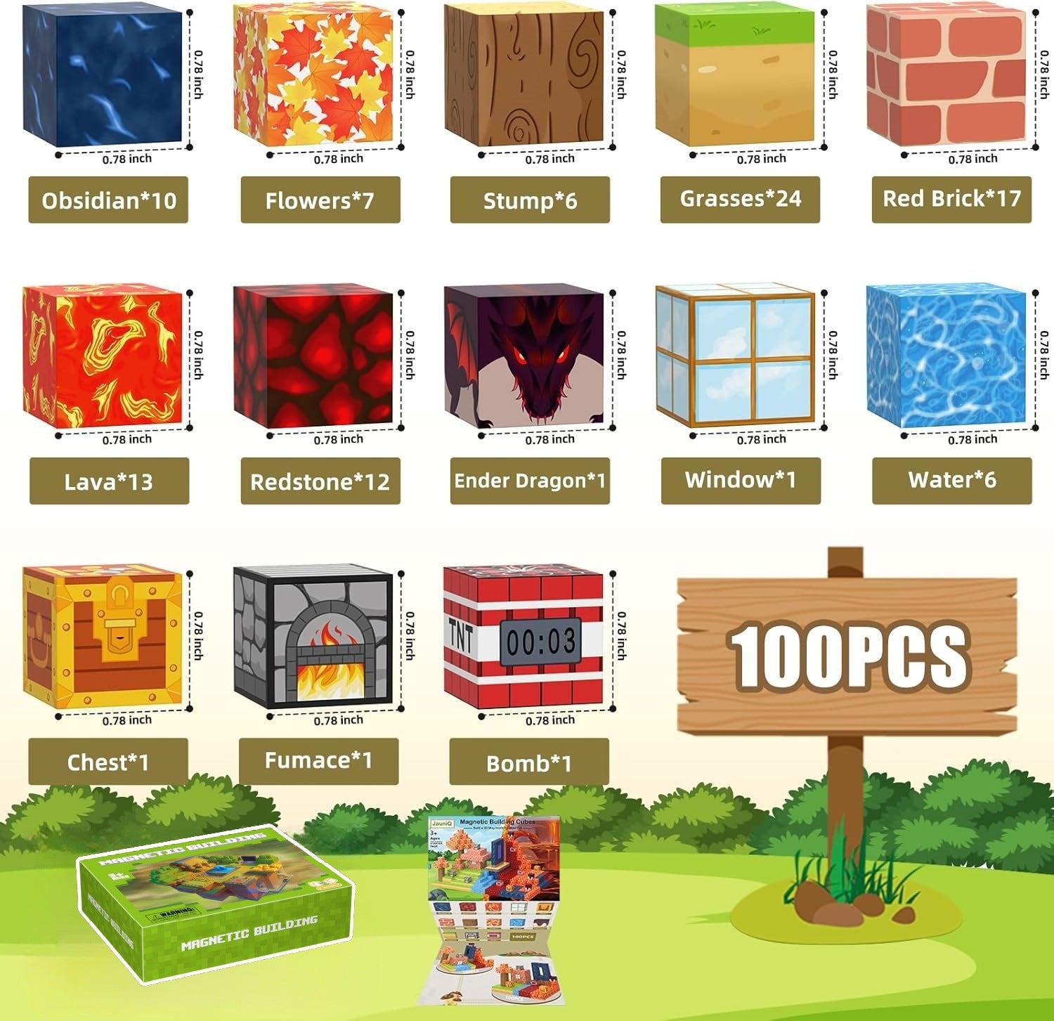 100 blocs de construction magnétiques, jouets, séries d'ingénierie, cadeaux d'anniversaire et de noël pour enfants - 2