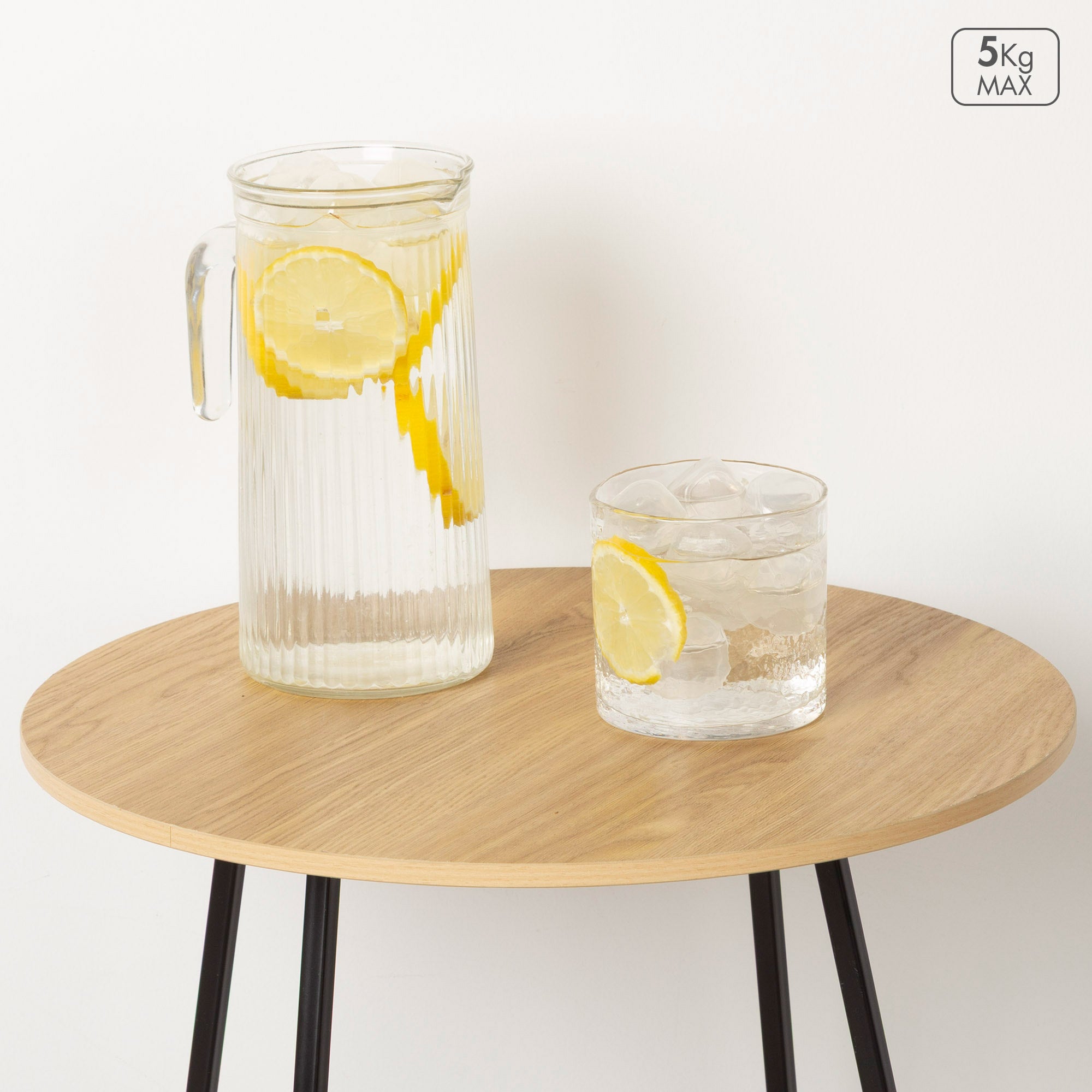 Max Home Table d'appoint ronde en bois et métal D40x40 cm - 3