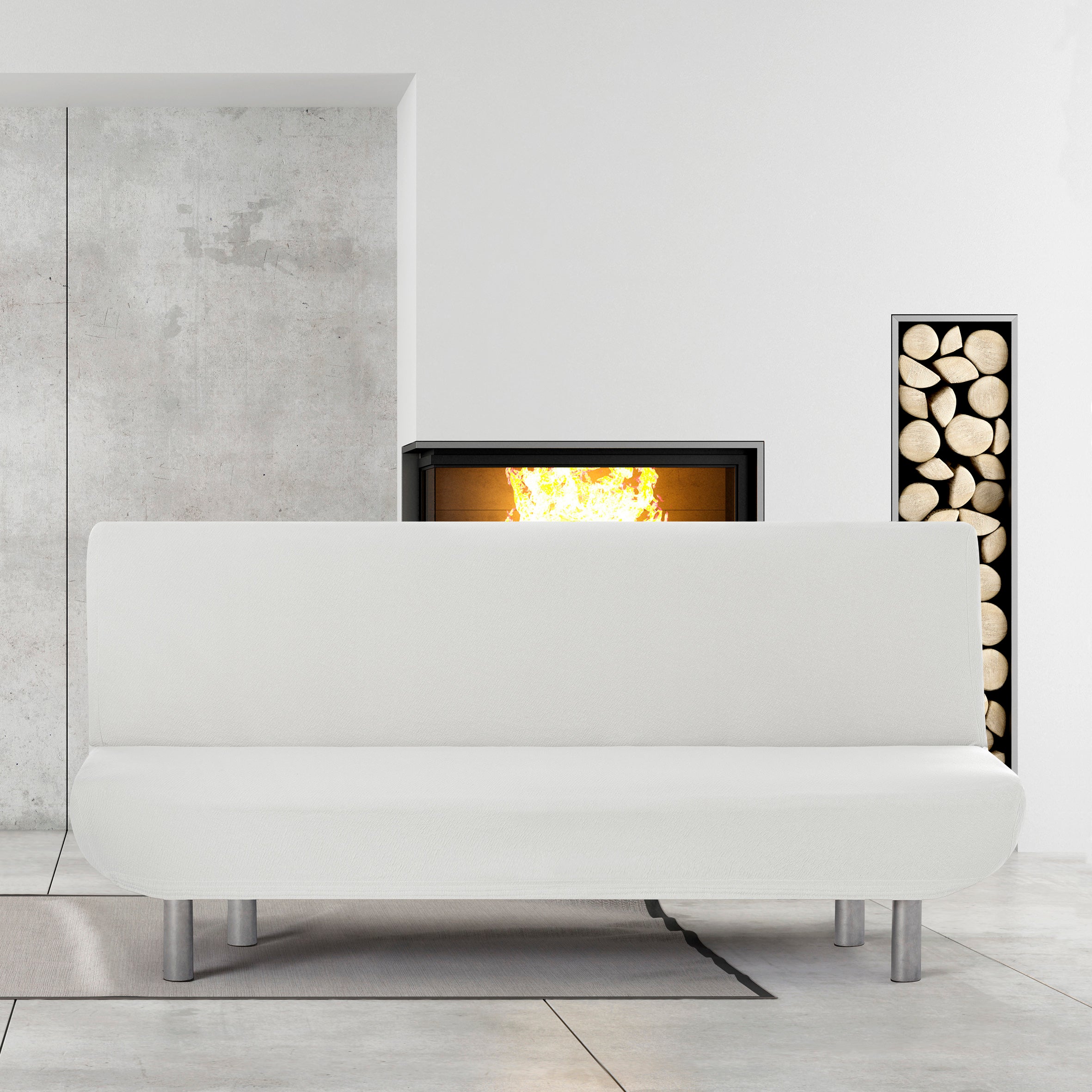 Copridivano Bronx 3 posti clic clac elastica bianco 180 - 200 cm - 3