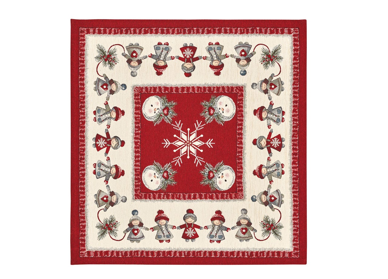 Tovaglia Centrotavola Centrino Tavolo Fantasie Natalizie Cinigliato Piazzato Made Italy 90x90 Kristel Noel | Leroy Merlin