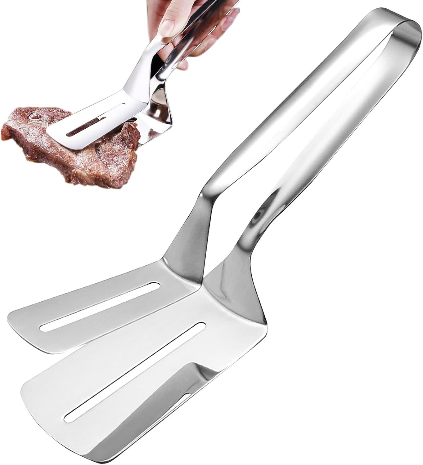 Szczypce do grilla ze stali nierdzewnej do steków, ryb, chleba, hamburgerów, grillowania i grillowania