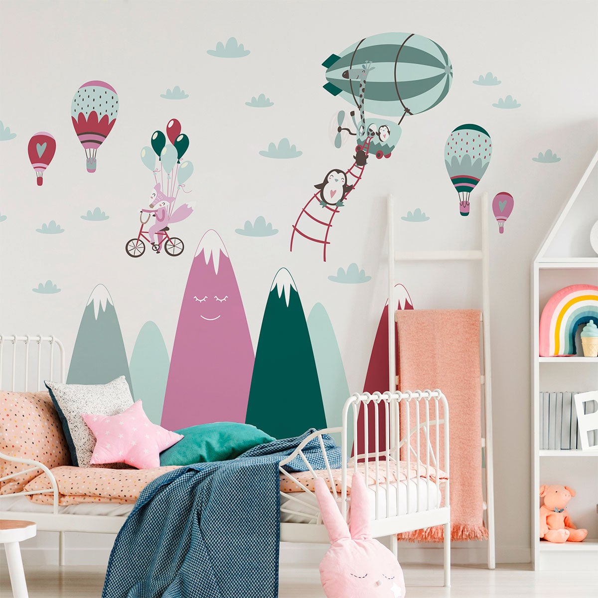 Adesivo le montagne scandinave sognano gli animali - Sticker adesivo - adesivi murali - 90x135cm - 3