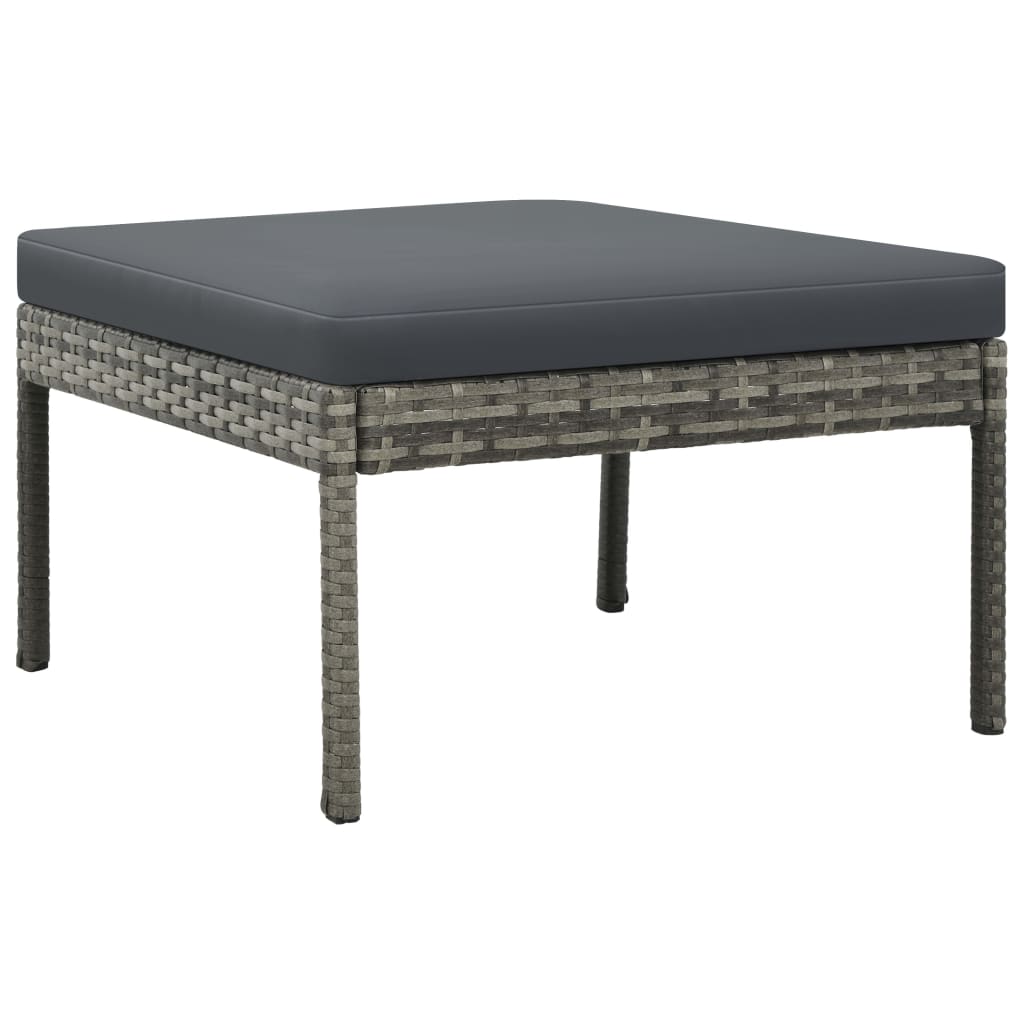 Salon de jardin 3 pcs | Mobilier d'Extérieur | Ensemble de Table et chaises avec coussins Résine tressée Gris222434 - 6