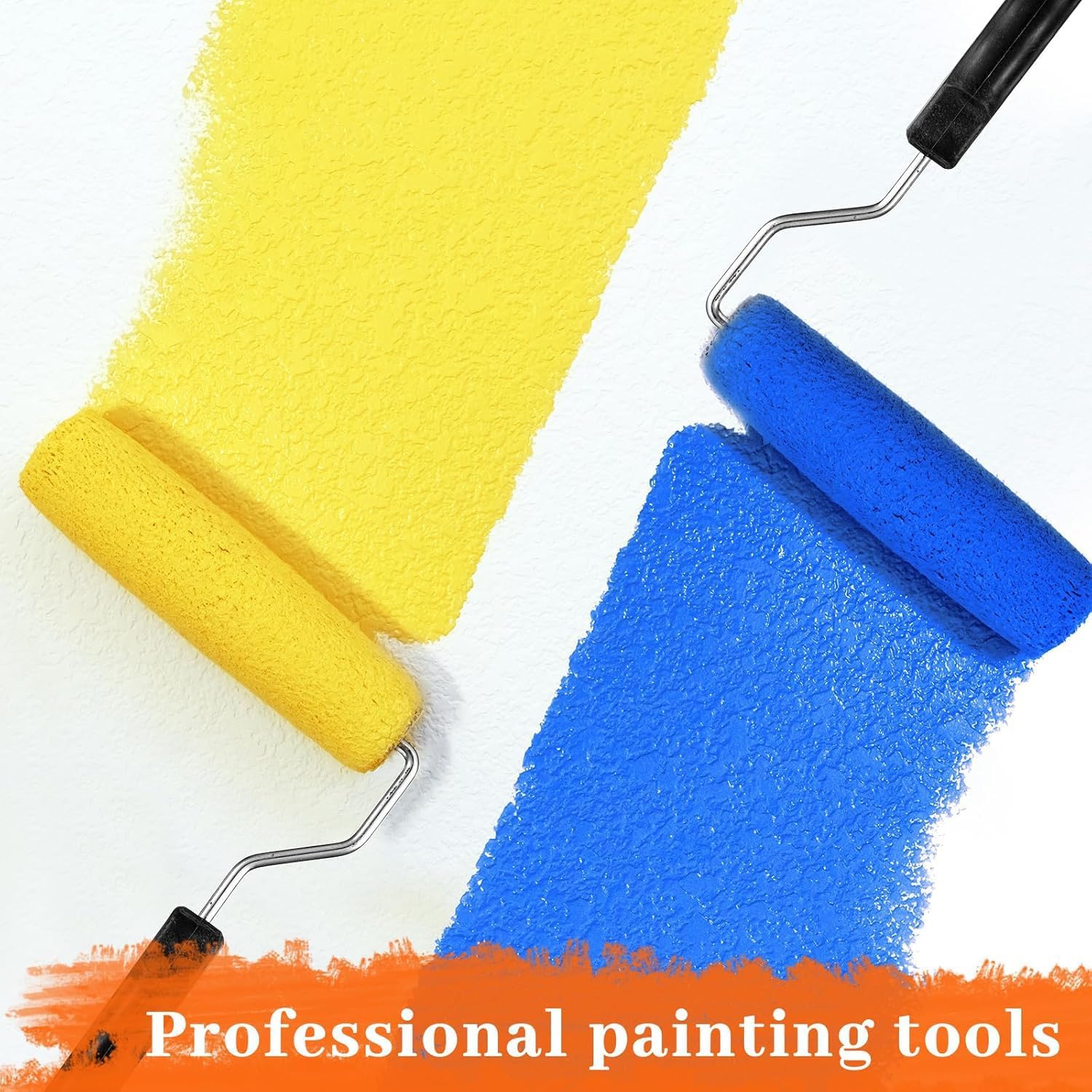 Kit Rouleau Peinture Mousse 11 cm - 10 Pièces avec Bec Anti-Gouttes pour Renovation Intérieure - 5