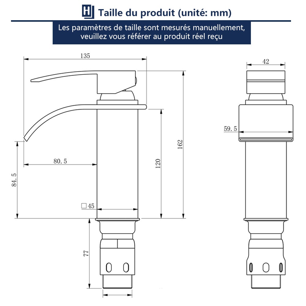 Rubinetto da bagno a cascata Miscelatore lavabo in ottone Rubinetto a due vie cromato - 7