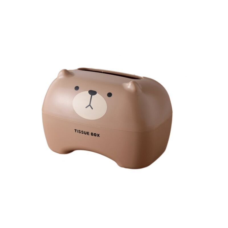 Pudełko na chusteczki, pudełko na chusteczki z kreskówkowym motywem, wielofunkcyjne pudełko na chusteczki toaletowe (brązowy niedźwiedź)