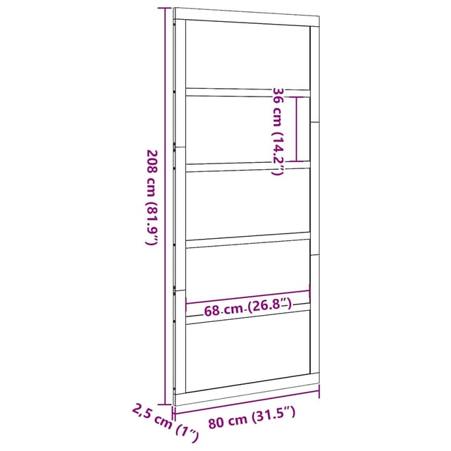 Porta a Fattoria Bianco 80 x 208 cm Legno massello di pino vidaXL