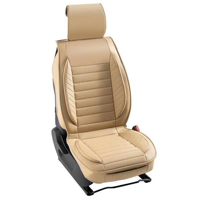 Housses de siège,SucceBuy housses siège avant universelles,2 pièces en similicuir,semi-fermées,appui-tête amovible,compatibles avec les airbags