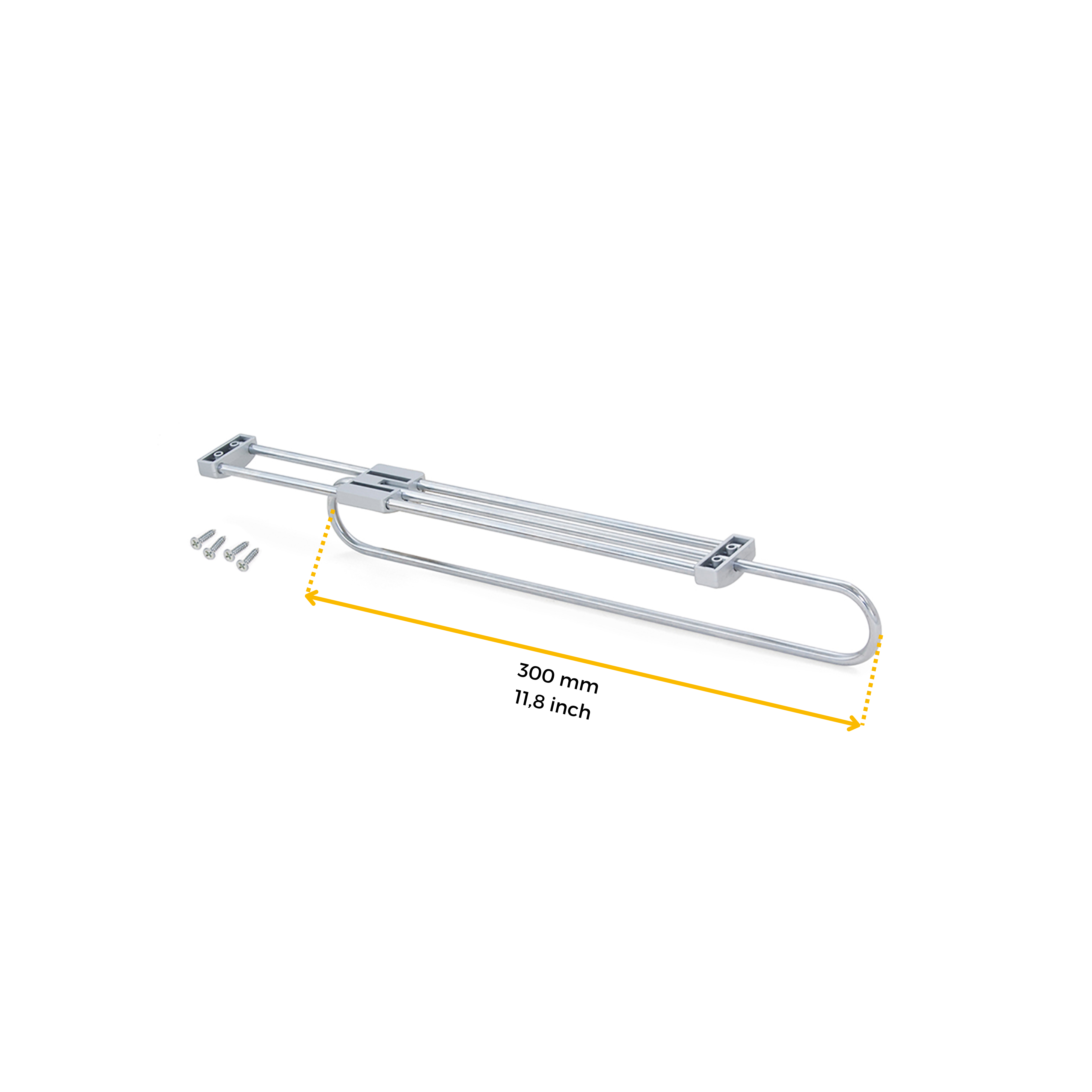 Emuca Porte-vêtements extractible Self pour armoire, 300, Peint en aluminium, Acier et Plastique - 5