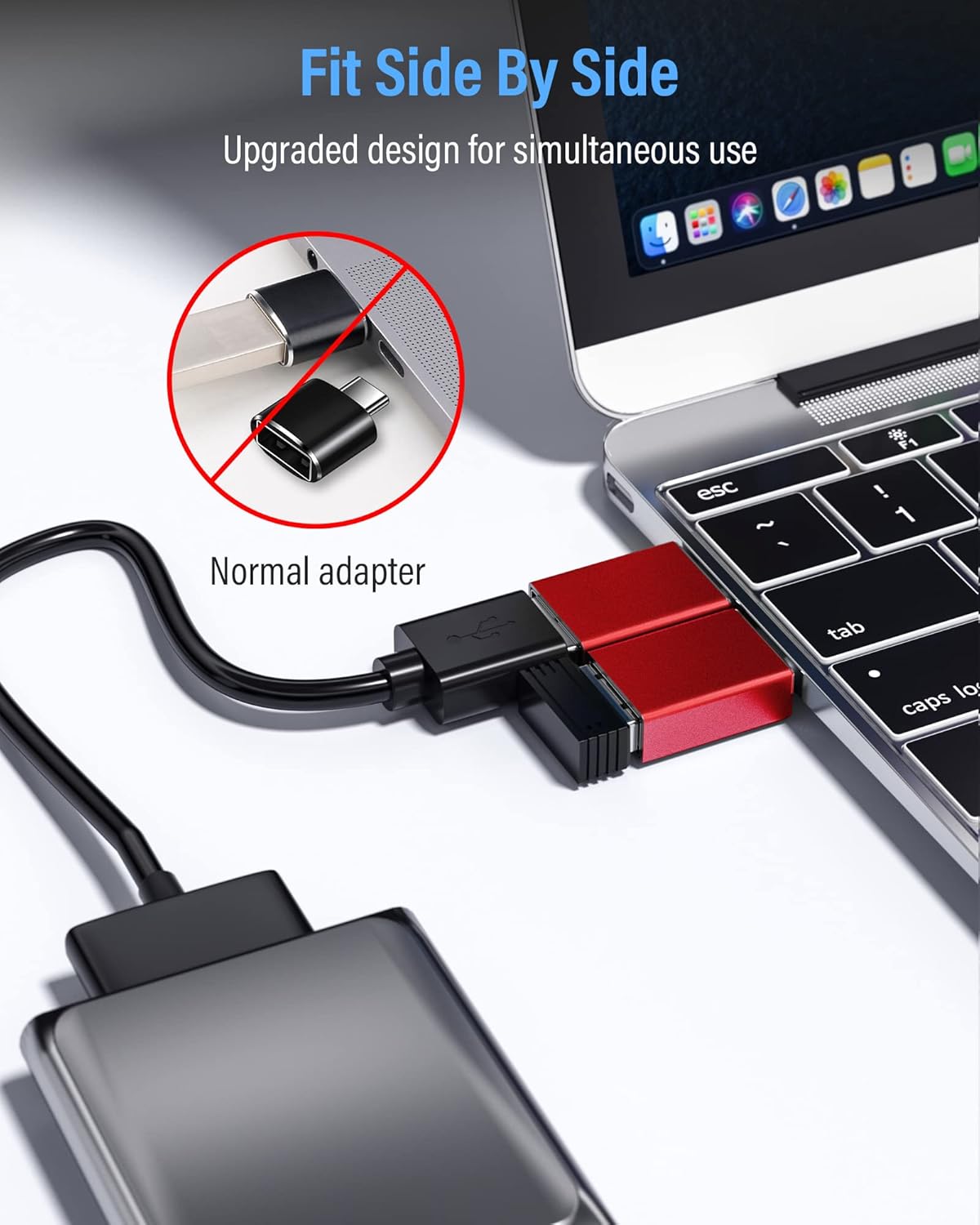 Adaptateur USB-C Vers USB-A 3.0 - Transfert Rapide 5Gbps Pour MacBook, Samsung, Etc.