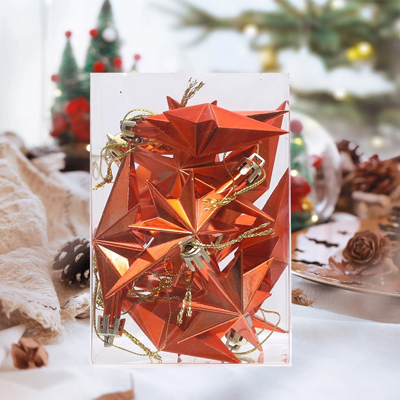 12 decorazioni a forma di stella a 8 punte da 8 cm - Decorazioni per alberi di Natale e location - 6