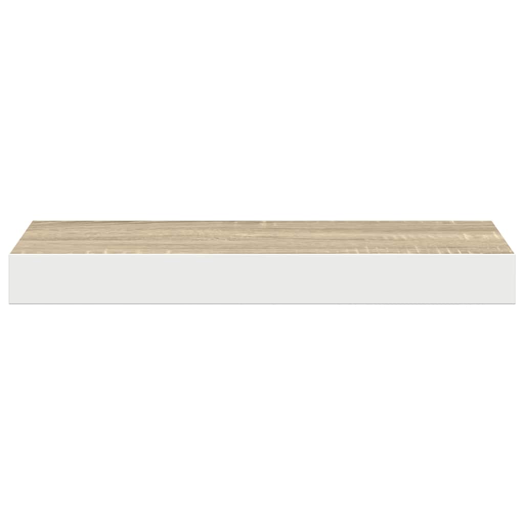 vidaXL Étagères flottantes 2 pcs Chêne et blanc 40x23,5x3,8 cm MDF - 7