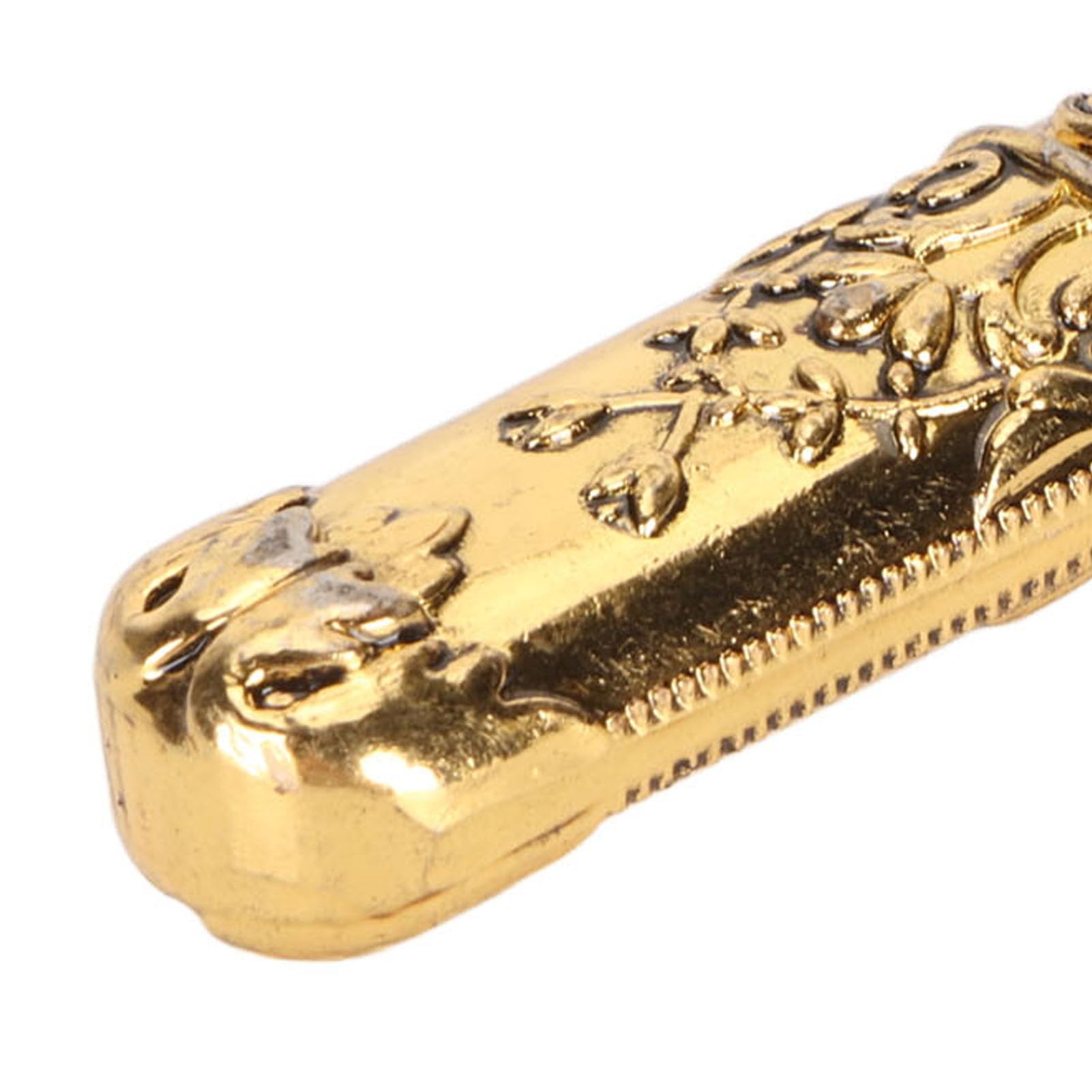 Étui à aiguilles vintage gravé motif stéréoscopique élégant tube de rangement pour aiguilles à coudre porte-aiguilles outils de couture bricolage (or) - 8