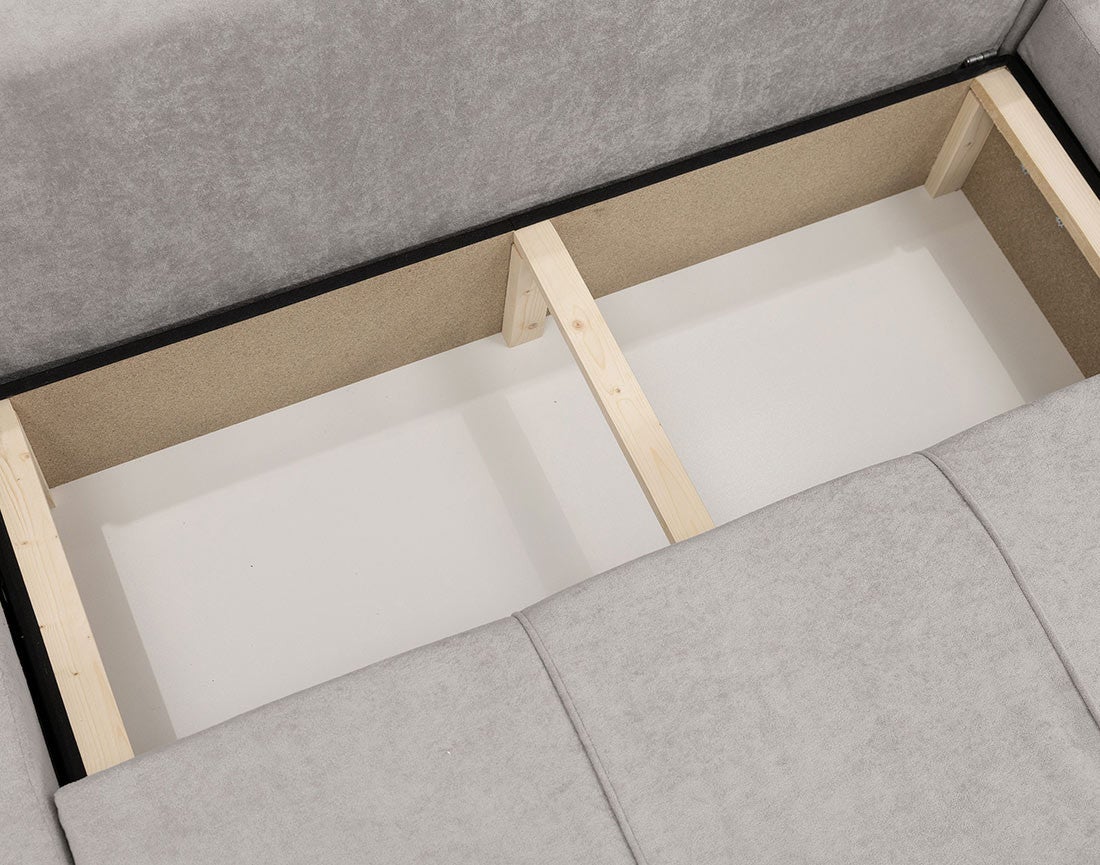 Canapé panoramique 7 places En U en Tissu Gris clair - NICOLE - Best Mobilier - 5