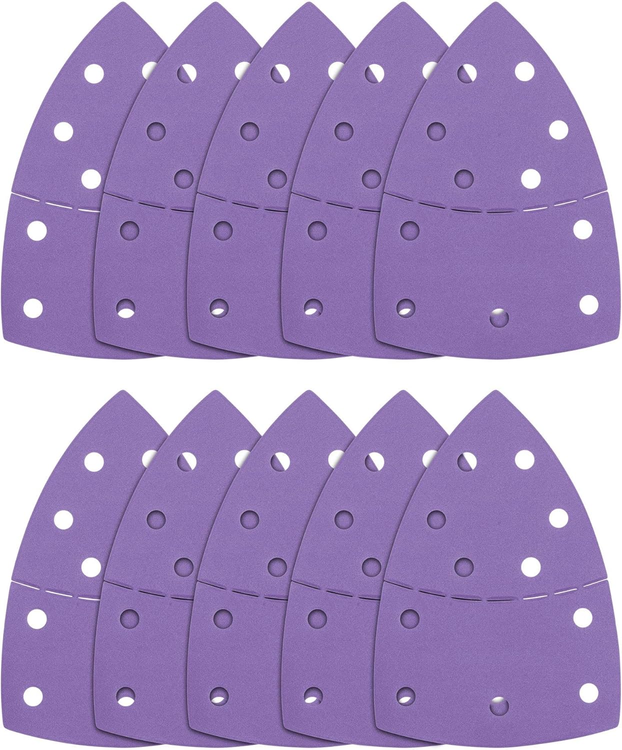 Trend Feuilles abrasives delta en oxyde d'aluminium, 93 mm, grain 180, AB/ OSC/180A, lot de 10, Violet