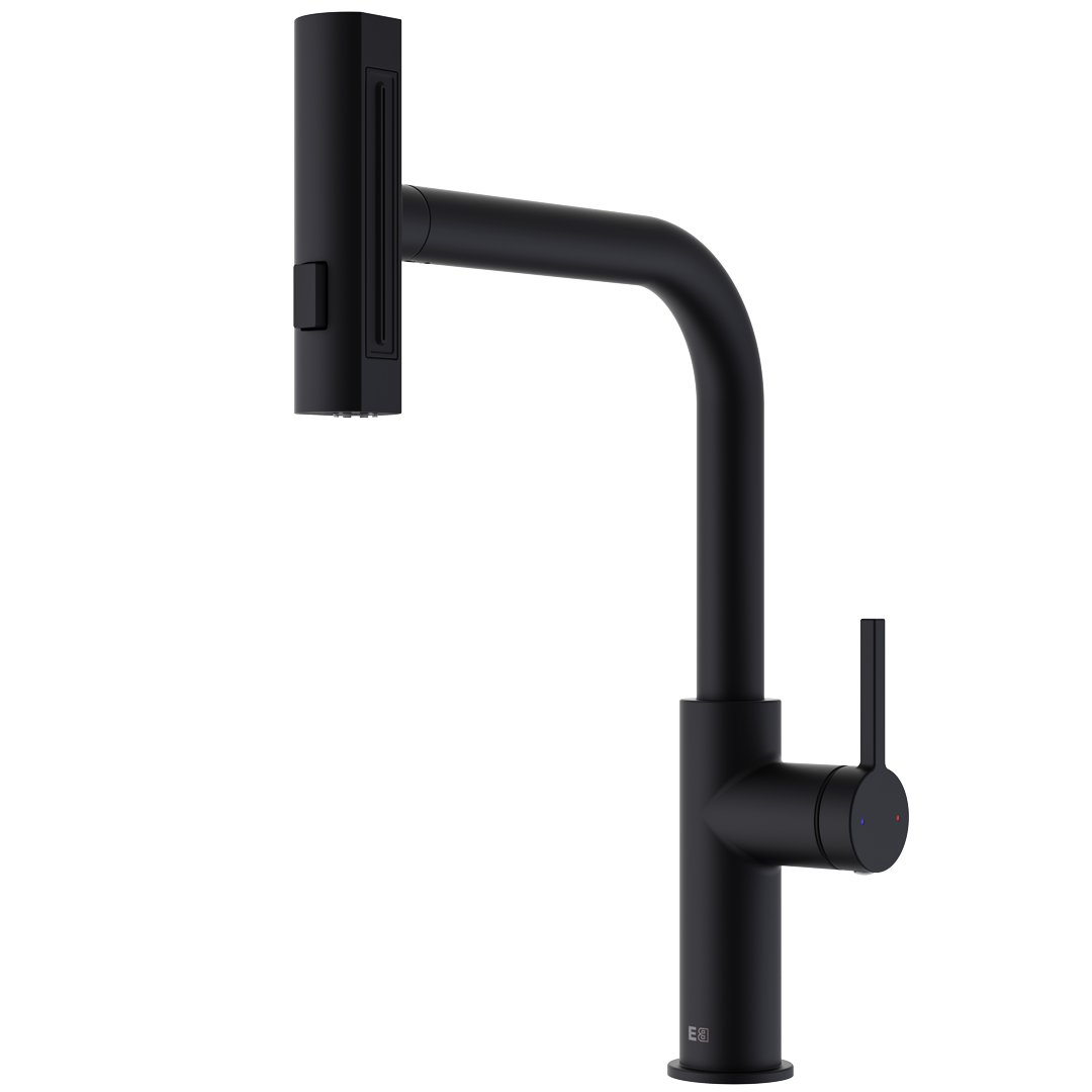 Esseswitch bateria zlewozmywakowa z wyciąganą wylewką matowa czerń