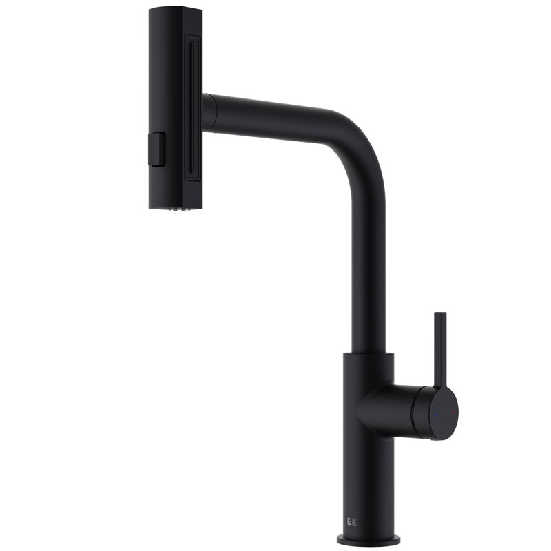 Esseswitch bateria zlewozmywakowa z wyciąganą wylewką matowa czerń