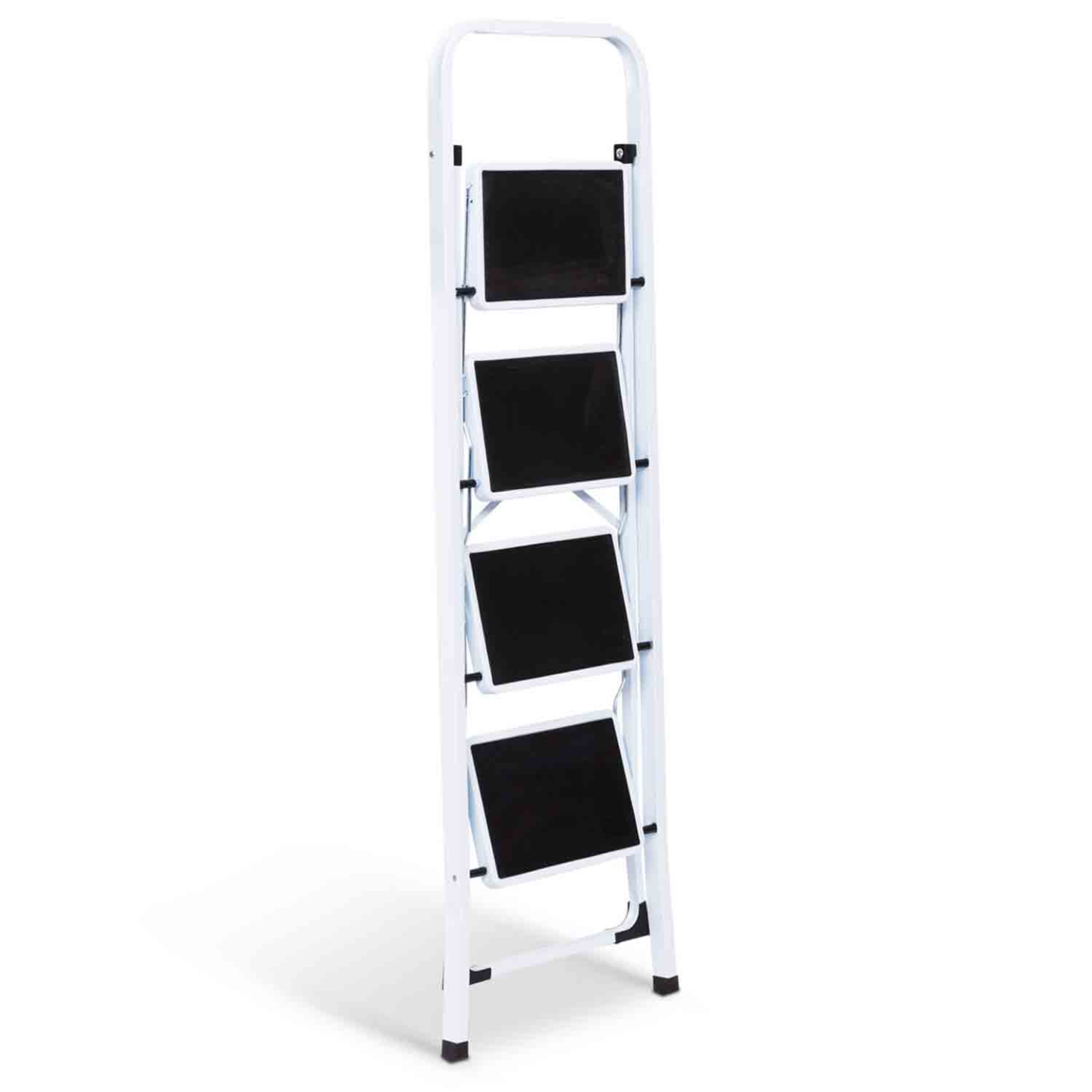 Escabeau marchepied pliable 4 marches antidérapantes avec garde corps - 4