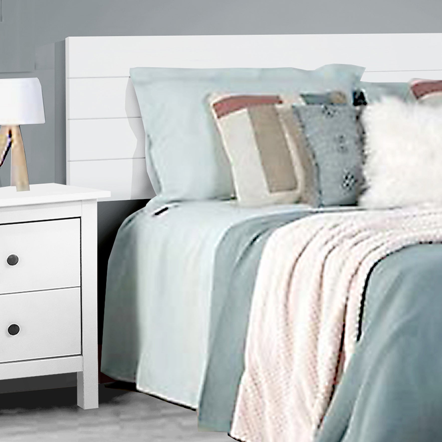 Venprodin - Cabecero De Madera 150 Cm Magda 156X45 Blanco - 2