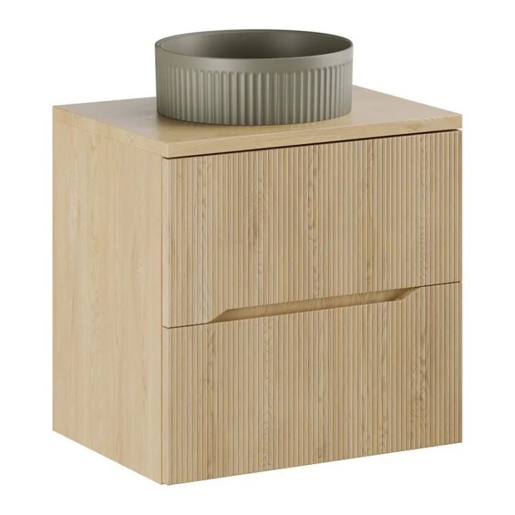Szafka pod umywalkę NORDIC CREMONA 2S 60cm dąb cremona z umywalką nablatową BEYOND COMAD 1 szt.