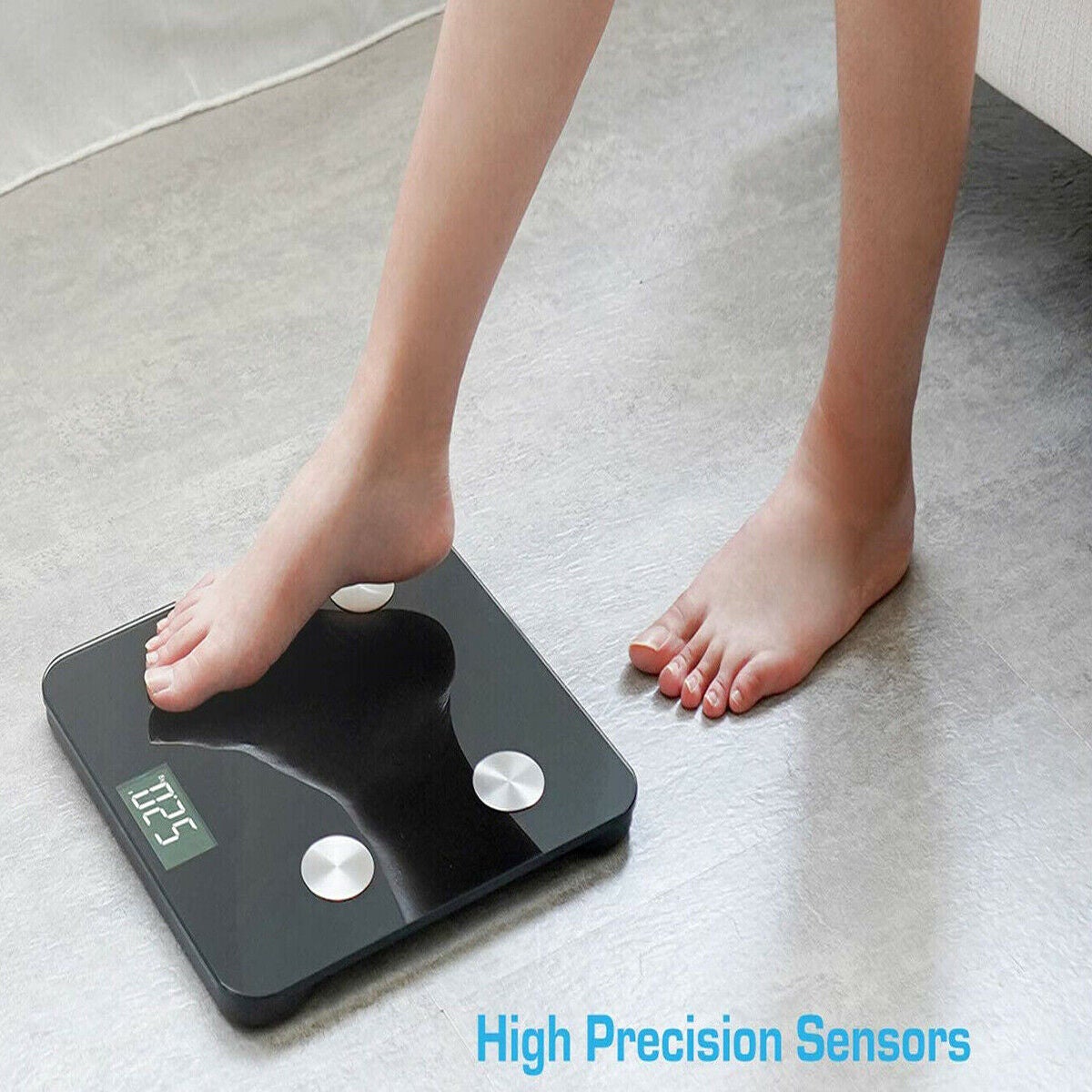 BÁSCULA DE BAÑO DIGITAL ELECTRÓNICA BLUETOOTH B24 DE CRISTAL CON CAPACIDAD DE 180 KG - 6