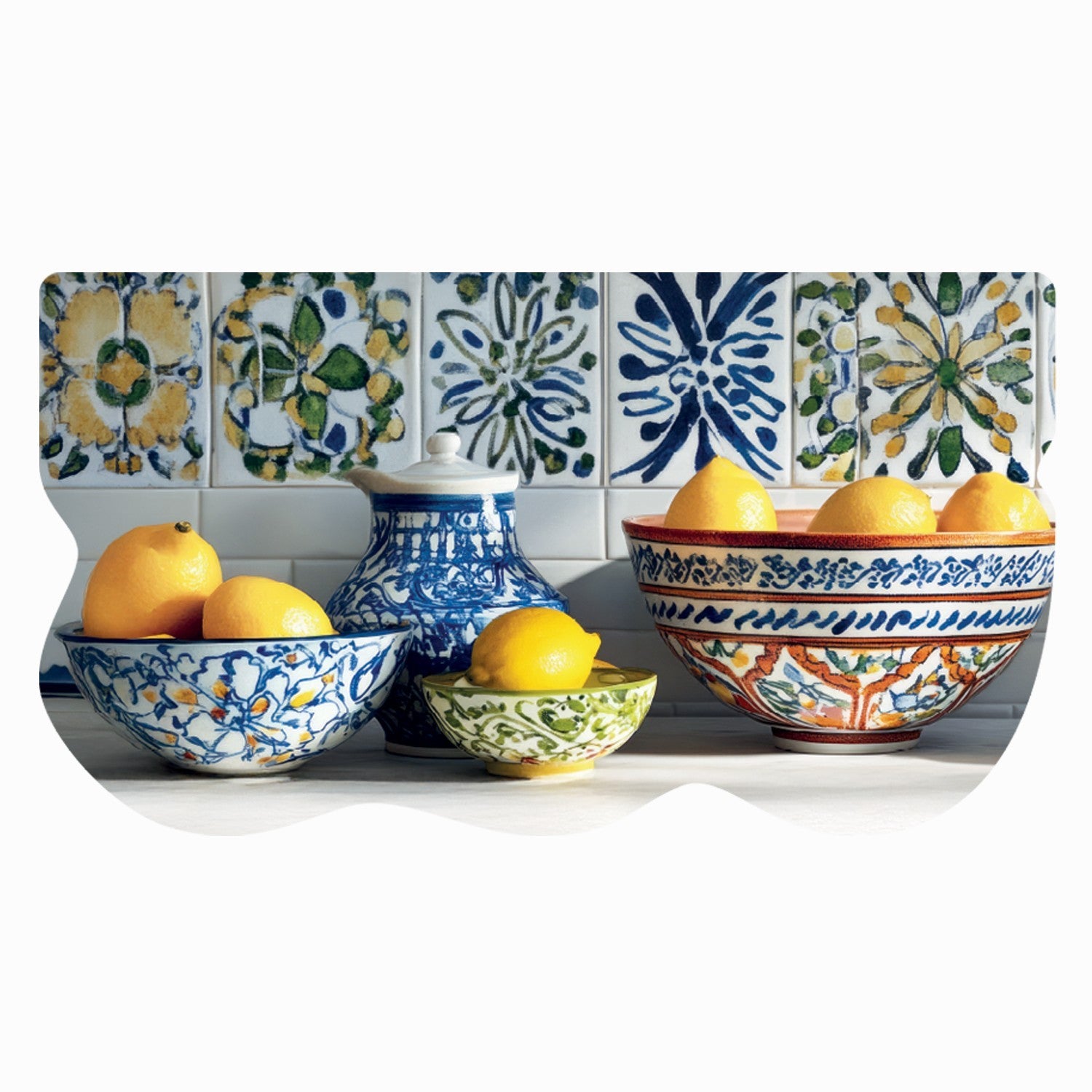 Dywan Kuchenny 50x90 cm Antypoślizgowa 100% Made in Italy Cyfrowy Wydruk Ukształtowany Le Forme Cytryny
