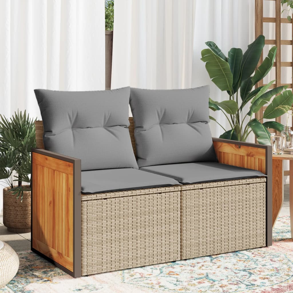 Salon de jardin et coussins 11 pcs mélange beige résine tressée vidaXL 3256199