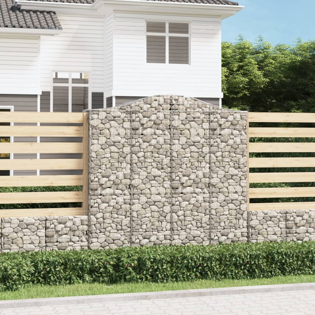 Kosze gabionowe, 2 szt, 200x50x200/220cm, galwanizowane żelazo vidaXL