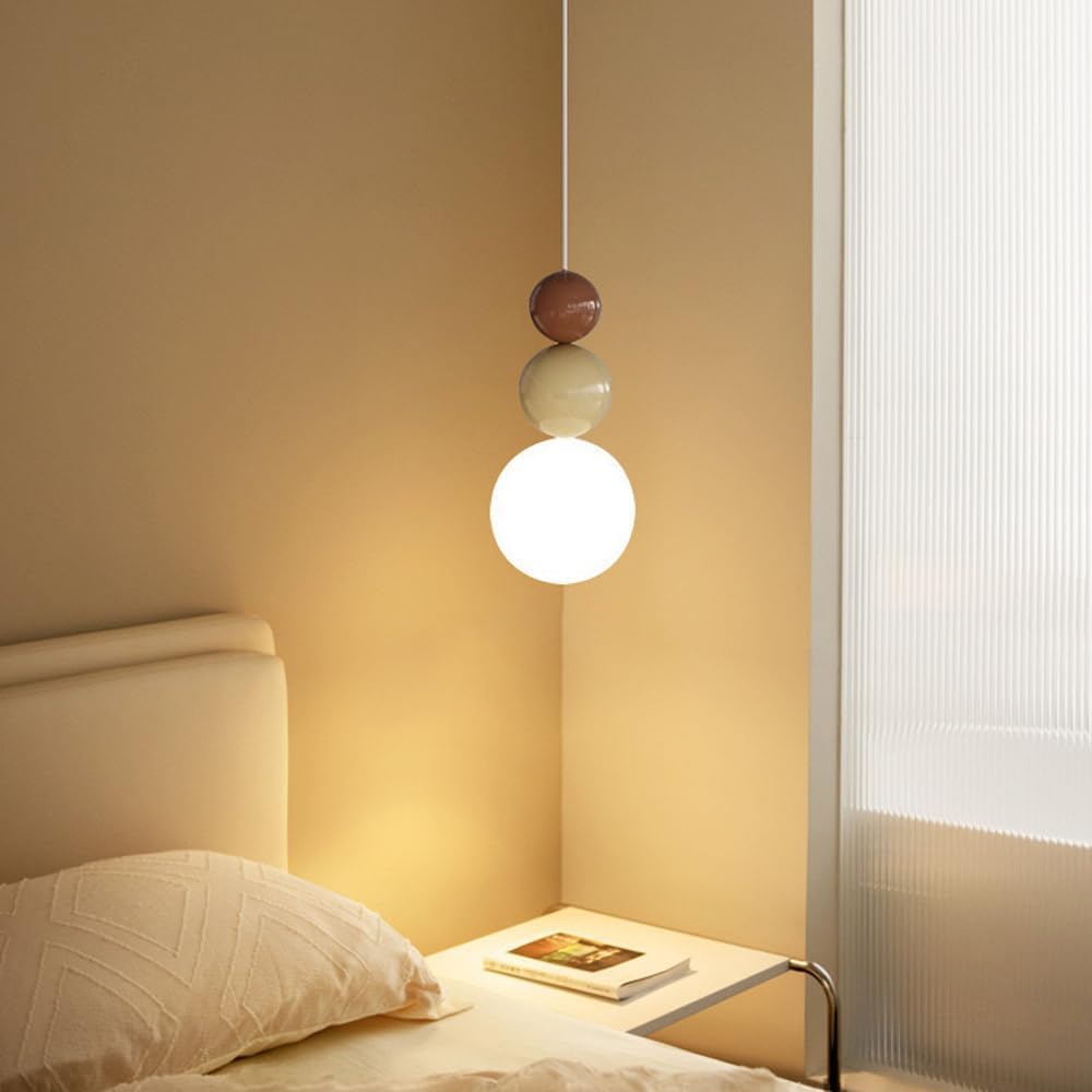 Sferyczna lampa wisząca, lampa sufitowa LED, wysokość regulowana do 150 cm, odpowiednia do sypialni i salonów (brązowa - ciepłe światło 3000K)