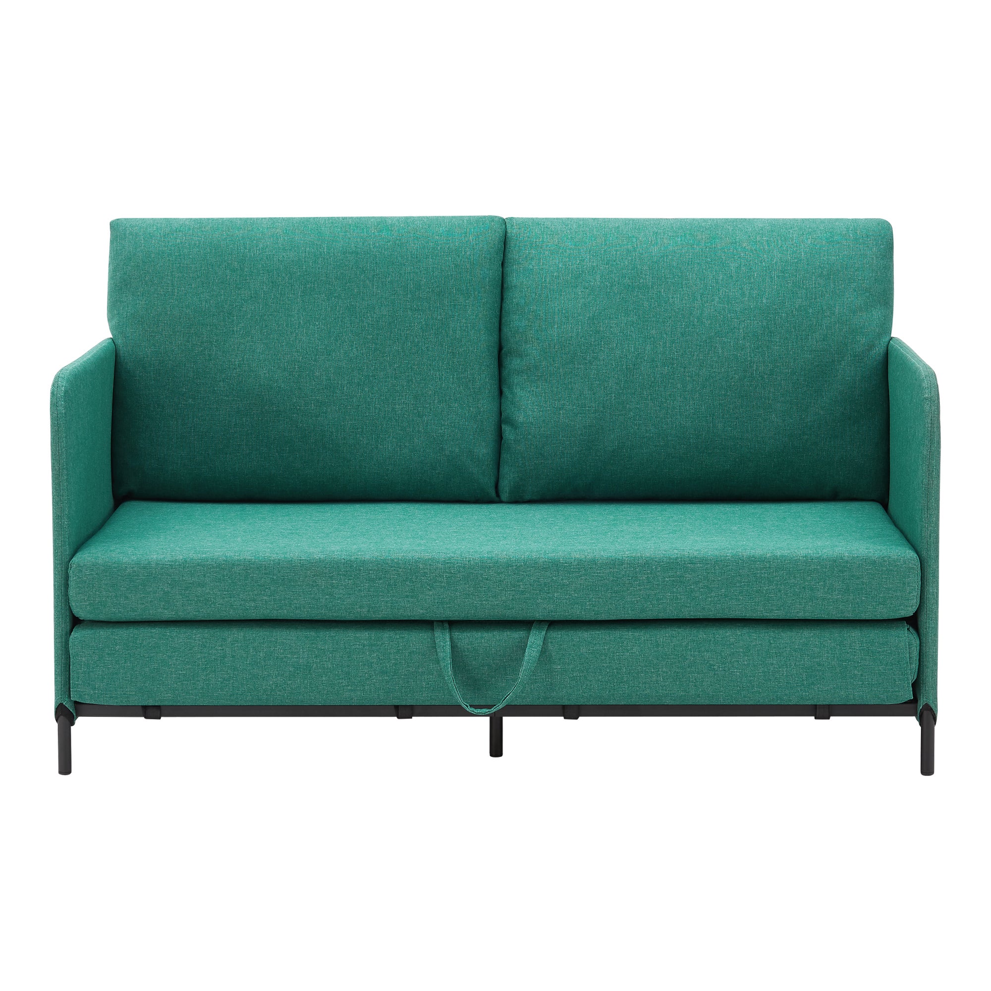Divano Letto Estensibile Letto a Scomparsa 1 Piazza e Mezza 120 x 186 cm Cuscini Schienali Posti di Seduta per 2 Persone Sofa Imbottita - Verde - 5