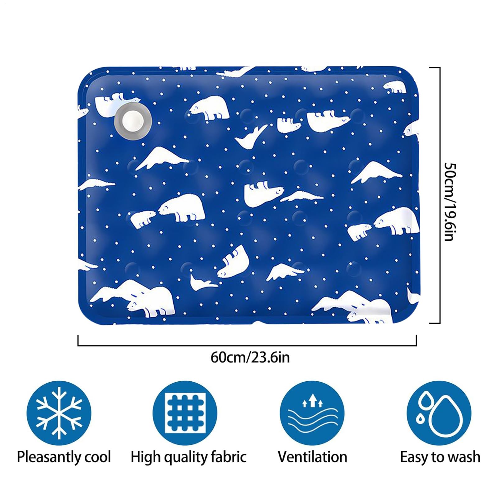 Tapis rafraîchissant pour chien et chat 50 x 60 cm - Gel auto-rafraîchissant, doux, sûr et imperméable - Convient aux animaux de moins de 20 chats - 3