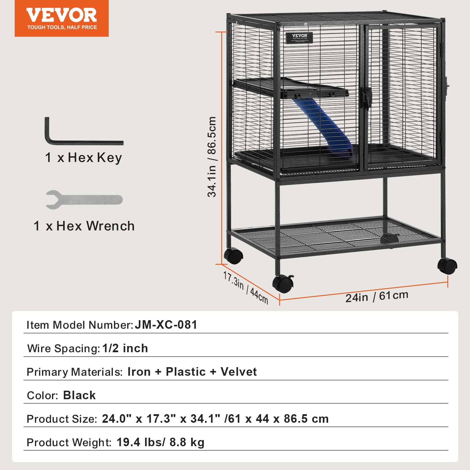 Gaiola VEVOR de Metal 34