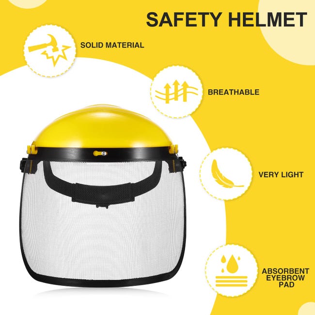 Visière de Visage,Tondeuse d'herbe de Jardin Casque de Protection Faciale Chapeau de Protection de Sécurité Protection des Visière de Couverture - 2