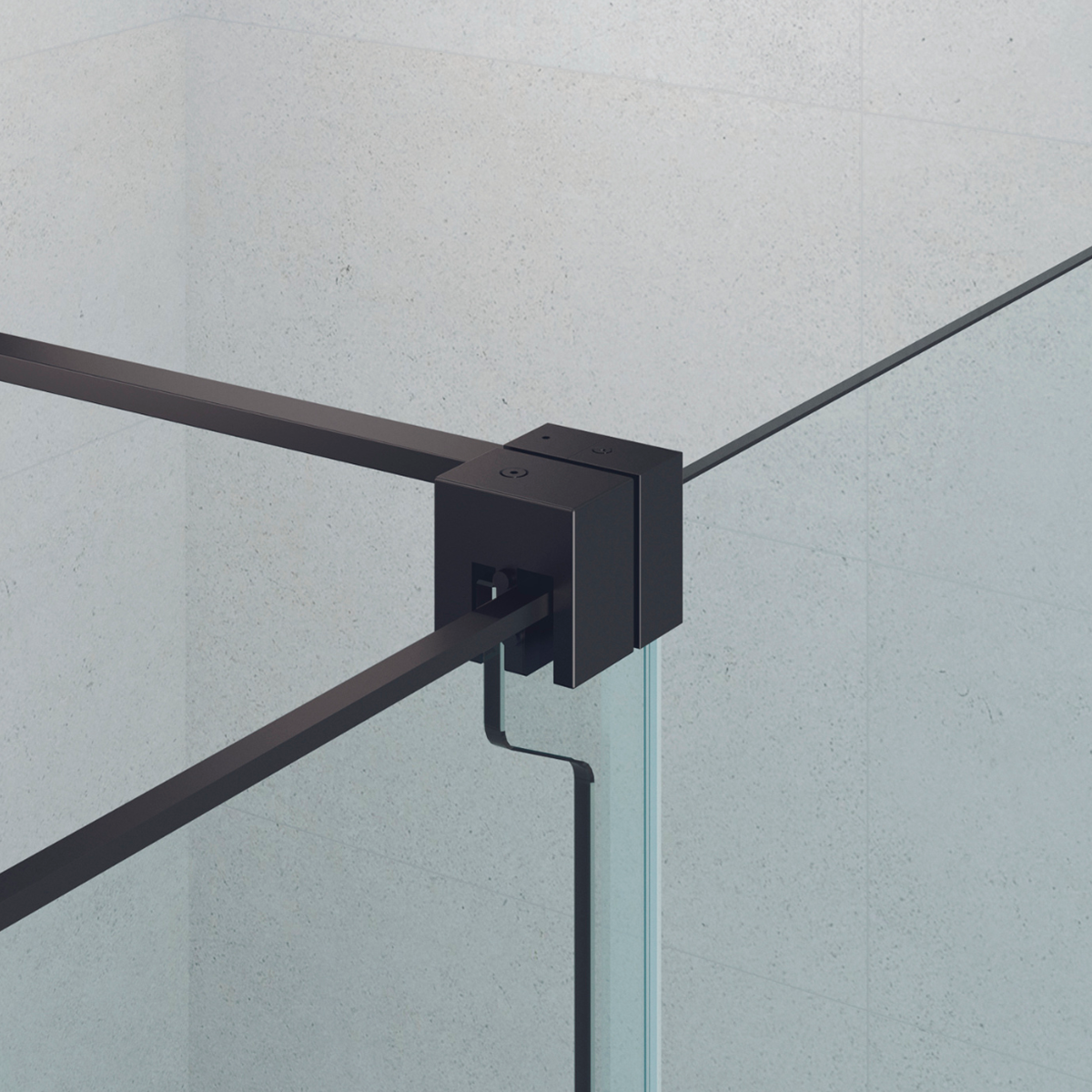 Doccia anteriore Ronda 1 porta 1 Scorrevole fisso | Vetro Temperato trasparente 8mm | Anti-calcare | Profilo nero 130cm - 3