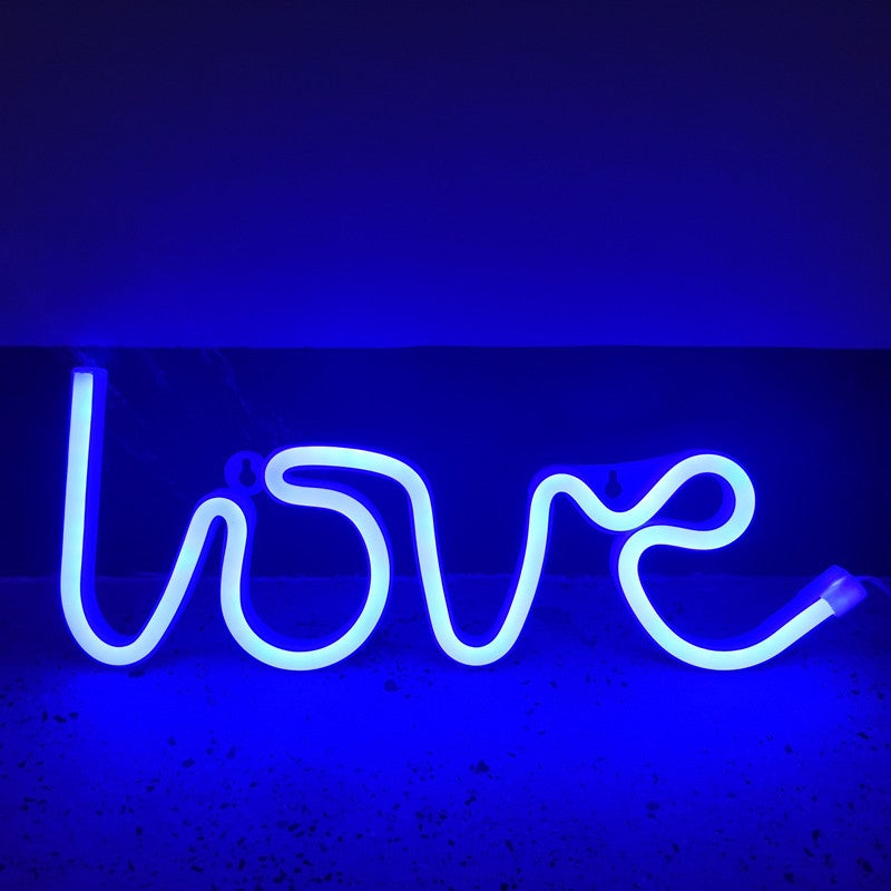 Neonowy panel LED w kształcie napisu Love do dekoracji ścian sali przyjęć dekoracji stołu zasilany przez USB do salonu baru imprezę Boże Narodzenie x