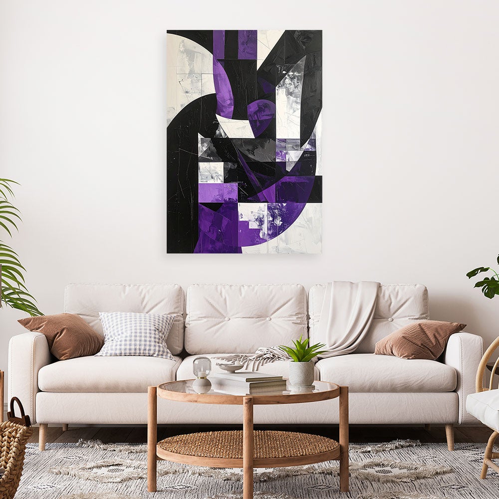 Obraz do salonu sypialni kuchni biura, Geometryczna abstrakcja fioletowy 40x60 - 2