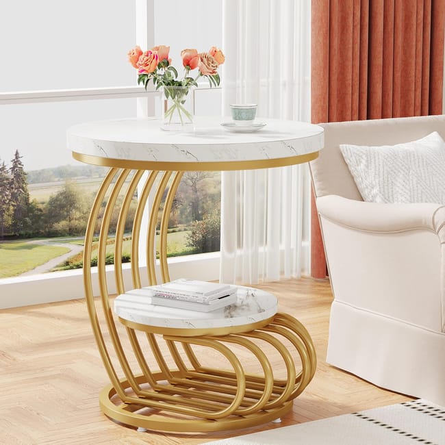 Bkemiy Tavolino in acrilico trasparente, tavolino a 2 ripiani per soggiorno, piccolo comodino moderno per camera da letto, tavolo d'accento decorativo per la casa, 39,9 x 30 x 50,3 cm (lunghezza x Bkemiy Tavolino in acrilico trasparente, tavolino a 2 ripiani per soggiorno, piccolo comodino moderno per camera da letto, tavolo d'accento decorativo per la casa, 39,9 x 30 x 50,3 cm (lunghezza x
