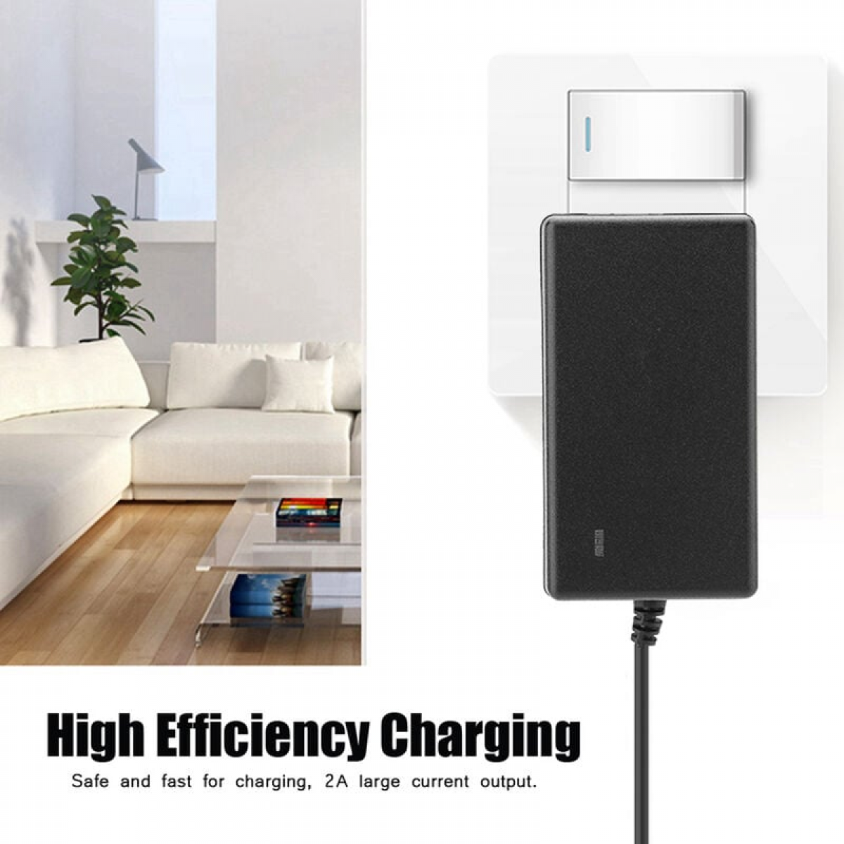 Adaptador de corrente de carga segura AC 100-240V DC 21V 2A para bateria de íon de lítio, ficha UE, substituição - 3