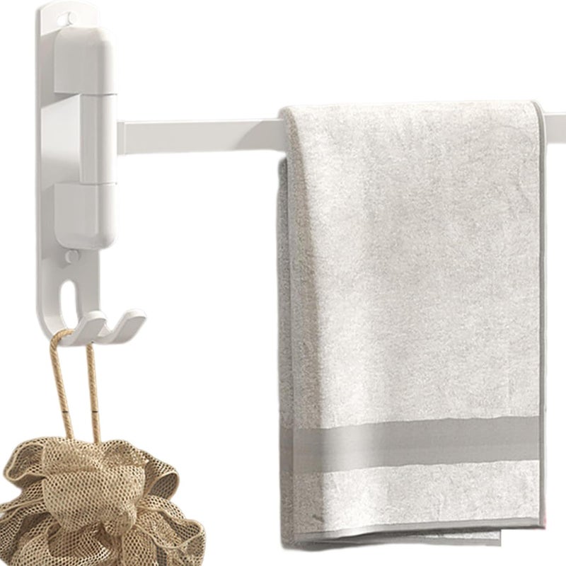 Samoprzylepny wieszak na ręczniki ze stali nierdzewnej, obrotowy o 180°, z 1-ramiennym drążkiem obrotowym do łazienki i kuchni