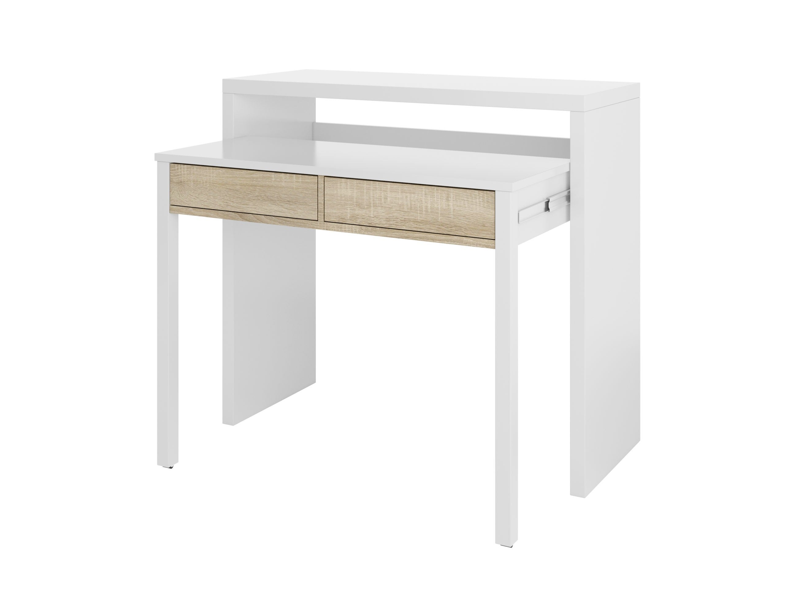 Leroy Merlin Mesa Consola De Escritorio Freak- Artik Y Roble Canadian Blanco 