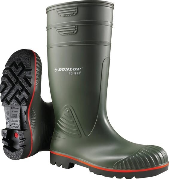 Bottes De Travail Industrielles Dunlop Acifort Tricolour - Antidérapantes SRA, Résistantes Aux Produits Chimiques - Conforme EN ISO 20347:2012 O4 FO SRA