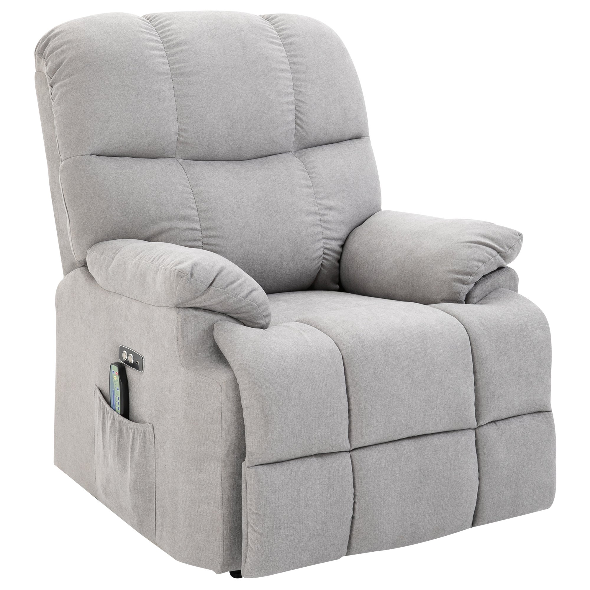 Fauteuil avec assistance relevage, fauteuil de massage, fauteuil inclinable avec port USB TV avec télécommande et poche latérale fauteuil TV - 2