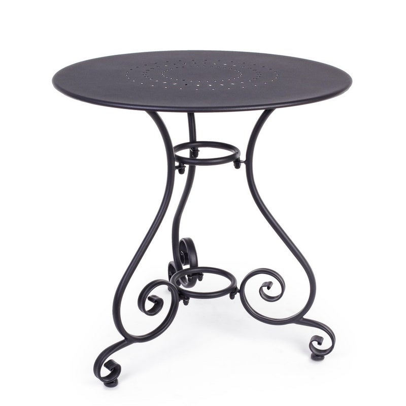 Stół zewnętrzny ze stali lakierowanej elektroforetycznie z matowym wykończeniem, Ø70 Antracyt