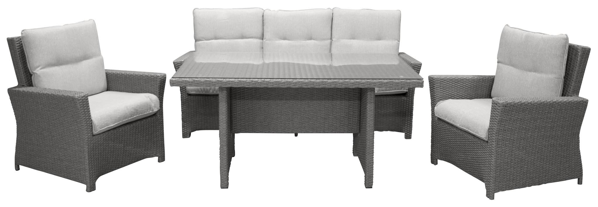 Brentwood zestaw ogrodowy 4 części szary.