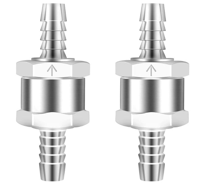 (59×7.9×5.9mm)Clapet Anti-Retour 2 Pièces 8mm Valve de Carburant en Alliage d'Aluminium Clapet Anti-Retour à Sens Unique