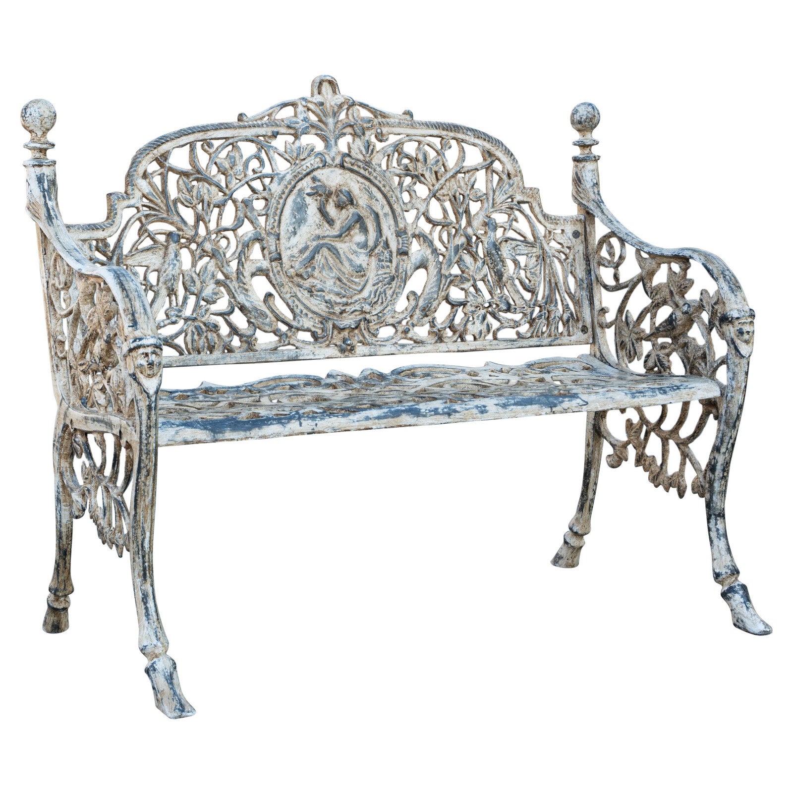 Banc Enfant Zoo En Fonte Et Bois - 84 X 41 X 52,5 Cm | Vert Antique, Décorations Animaux, Pour Jardin - 8