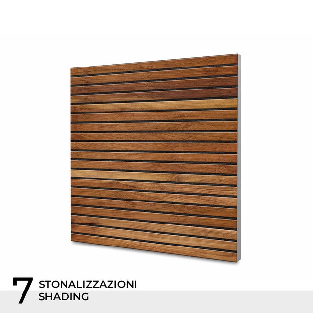 Pannello per Controsoffitto 60x60 cm Decorato Sky Tile Doghe Ciliegio - in Fibra di Roccia - Euroclasse C-s1, d0 - Prezzo a pannello